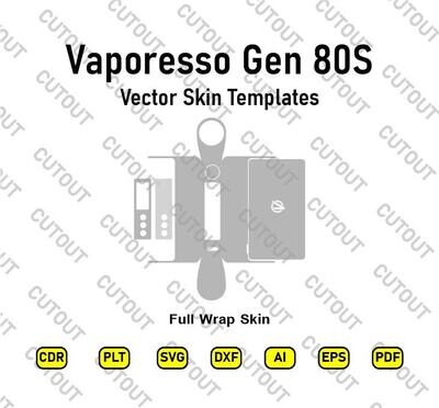 Plantillas de archivo de corte de piel vectorial Vaporesso Gen 80S