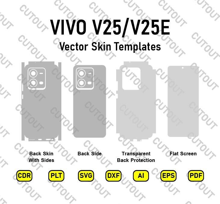 VIVO V25/V25E Vector Skin Cut File Templates