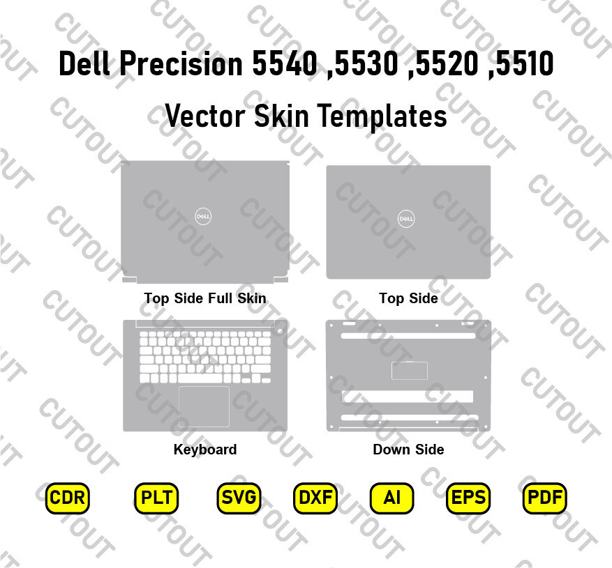 Dell Precision 5510, 5520, 5530, 5540 Vector Skin Cut-Dateien