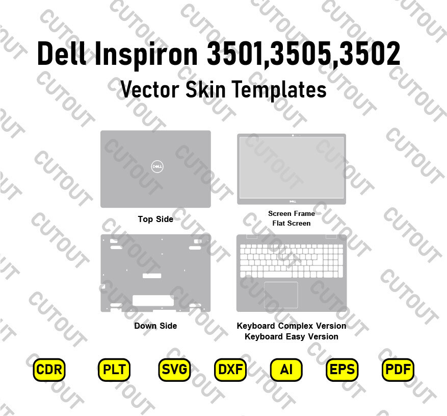 Dell Inspiron 3501,3505,3502  Vector Skin Cut Files