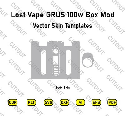 Lost Vape GRUS 100w Box Mod Vector Skin Cut Files