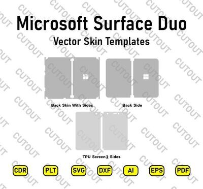 Archivos de corte de piel vectorial de Microsoft Surface Duo
