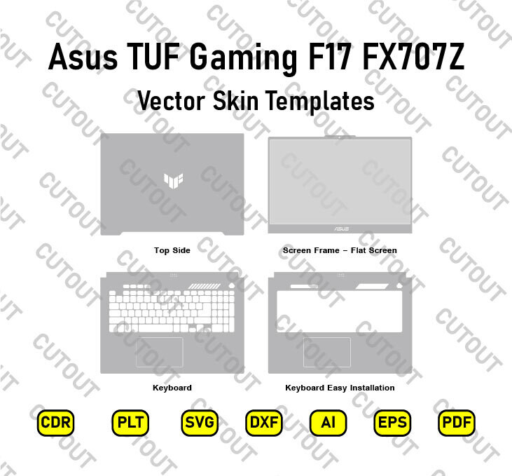 Asus TUF Gaming F17 FX707Z Vector Skin Cut Files