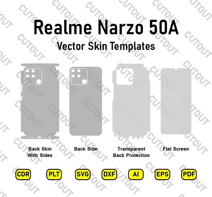 Realme Narzo 50A Vector Skin Cut Files