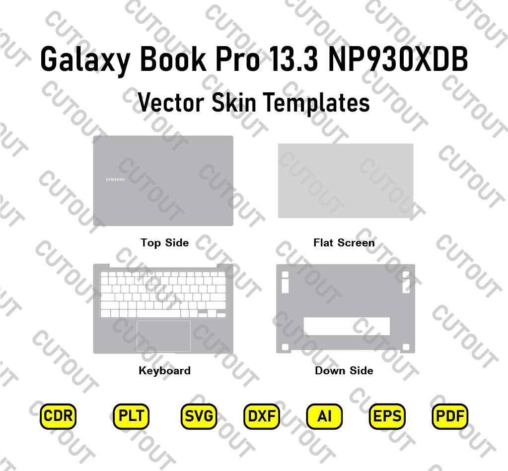 Samsung Galaxy Book Pro 13.3 NP930XDB Vector Skin Cut Files