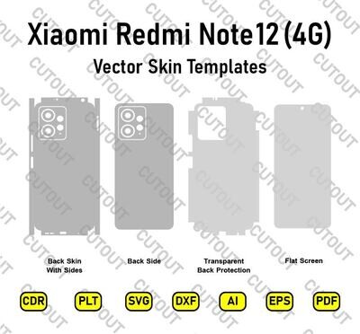 Xiaomi Redmi Note 12 4G-Vektor-Skin-Cut-Dateien