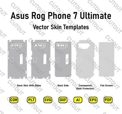 Asus Rog Phone 7 Ultimate Vector Plantilla de archivos de corte de piel