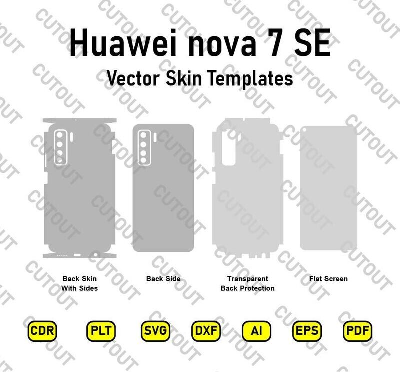 Archivos de corte de piel vectorial Huawei nova 7 SE