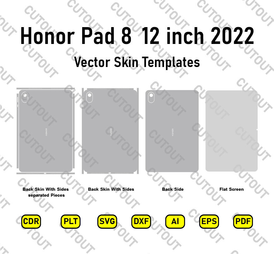 Honor Pad 8 (12 pulgadas) 2022 Archivos de corte de piel vectorial