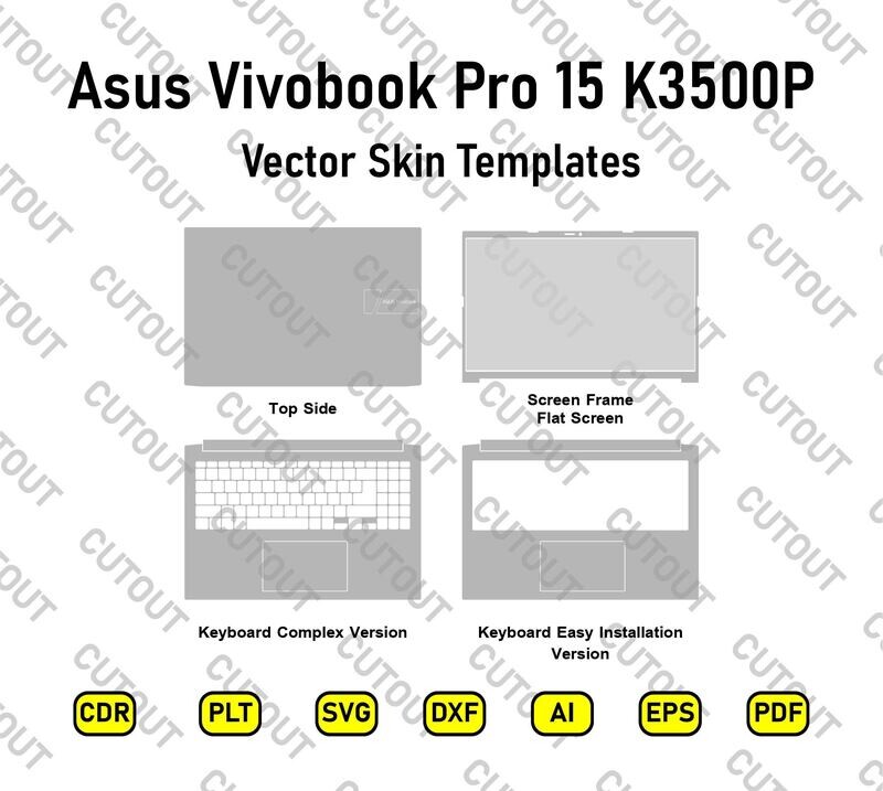 Asus Vivobook Pro 15 K3500P Vector Skin Cut-Dateien