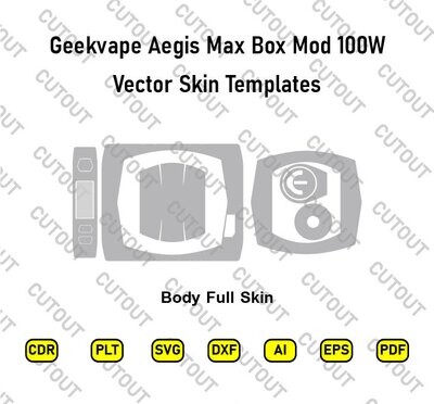 Geekvape Aegis Max Box Mod 100W Vector Skin Cut Files