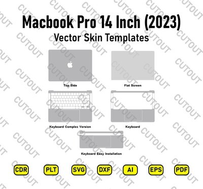 Macbook Pro 14 Zoll 2023 Vektor-Skin-Cut-Dateien
