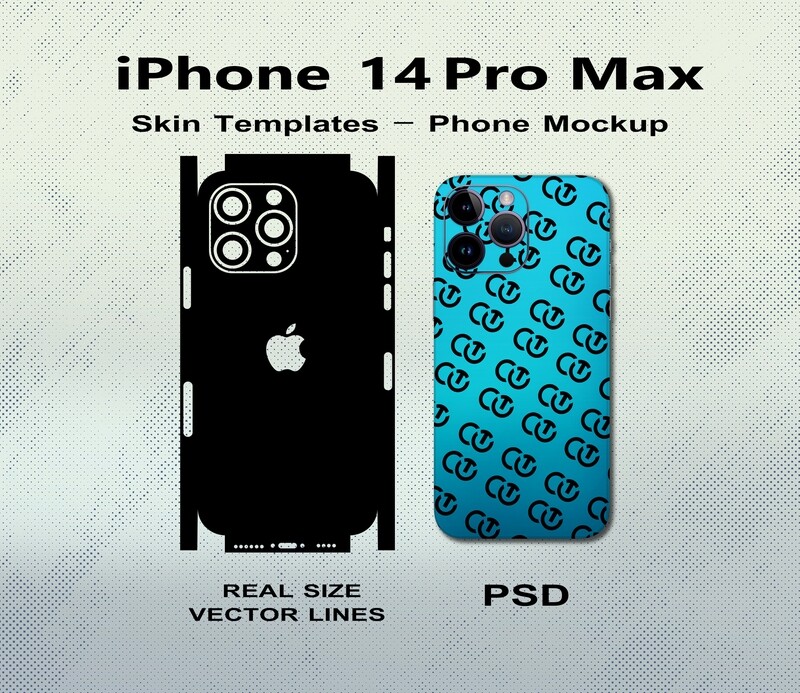 iPhone 14 Pro Max Vector Skin Cut File &amp; PSD Mockup
