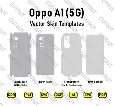 Archivos de corte de piel vectorial Oppo A1 5G (plantillas)
