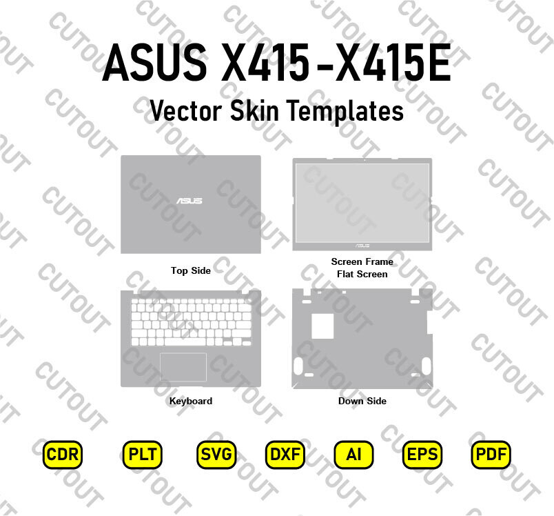 ASUS (X415-X415E) Vector Skin Cut Files (Templates)