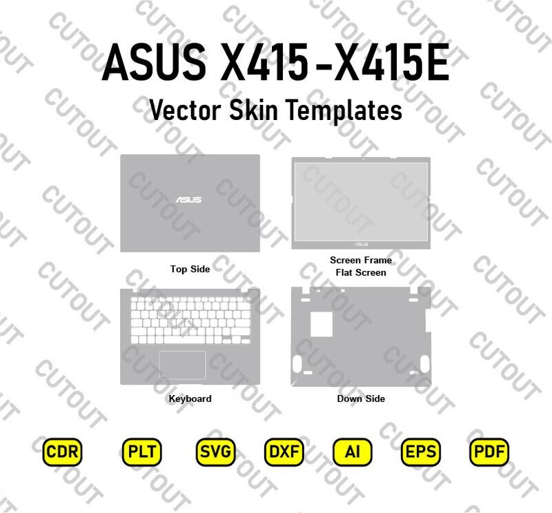 ASUS (X415-X415E) Vector Skin Cut Files (Templates)