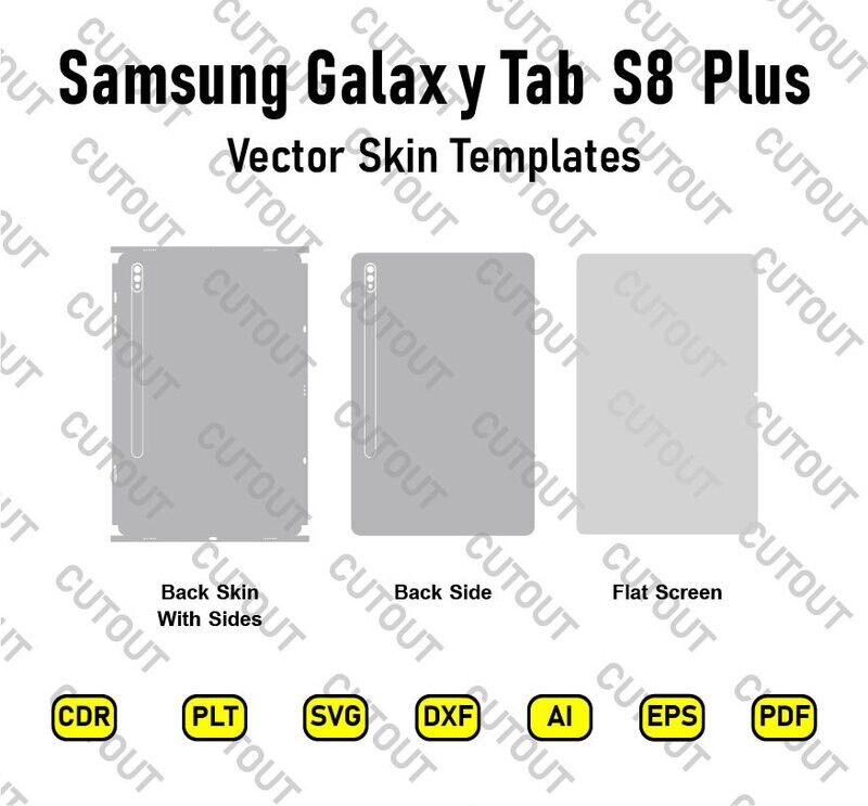 Samsung Galaxy Tab S8 Plus 2022 Vector Skin Cut Files