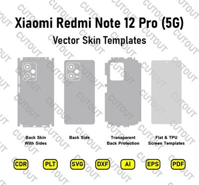Archivos de corte de piel vectorial Xiaomi Redmi Note 12 Pro (5G)
