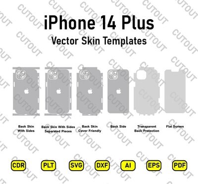 Archivos de corte de piel vectorial iPhone 14 Plus