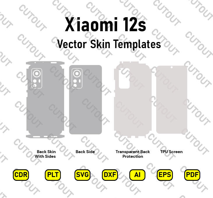 Xiaomi 12s Vector Skin Cut Cut Files