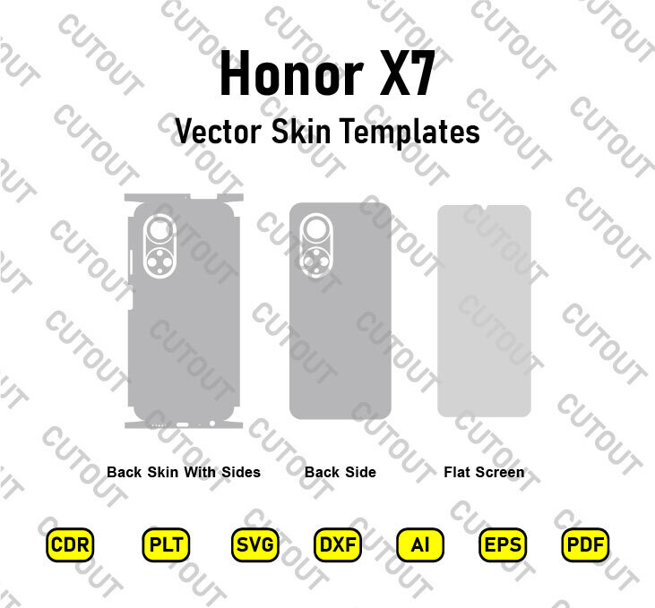 Honor X7 Vector Skin Cut Files