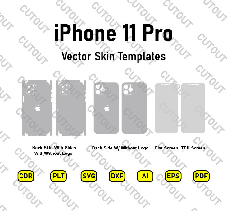 iPhone 11 Pro Vector Skin Cut Files
