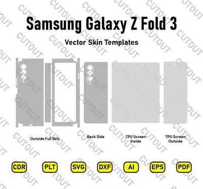 Samsung Galaxy Z Fold 3 5G Vector Skin Cut File Templates
