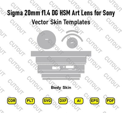 Sigma 20mm f1.4 DG HSM Art Lens for Sony Body Skin Cut Files