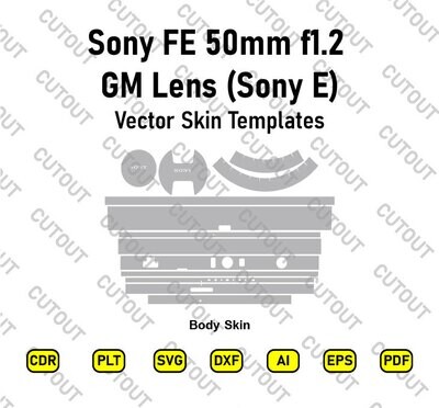 Sony FE 50mm f1.2 GM Lens (Sony E) Vector Skin Cut Files