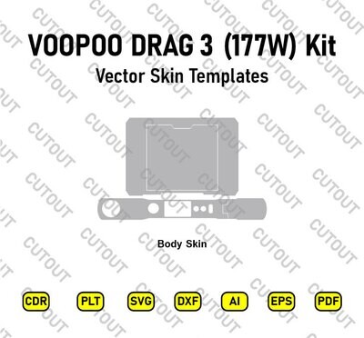 VOOPOO DRAG 3 177W Kit Vector Skin Cut Files