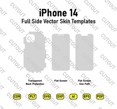 ​iPhone 14 Vektor-Skin-Cut-Dateien und realistisches Telefon-Skin-Mockup