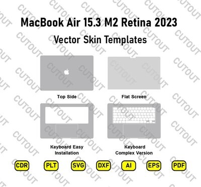 MacBook Air 15,3 M2 Retina 2023 Vektor-Skin-Cut-Dateien