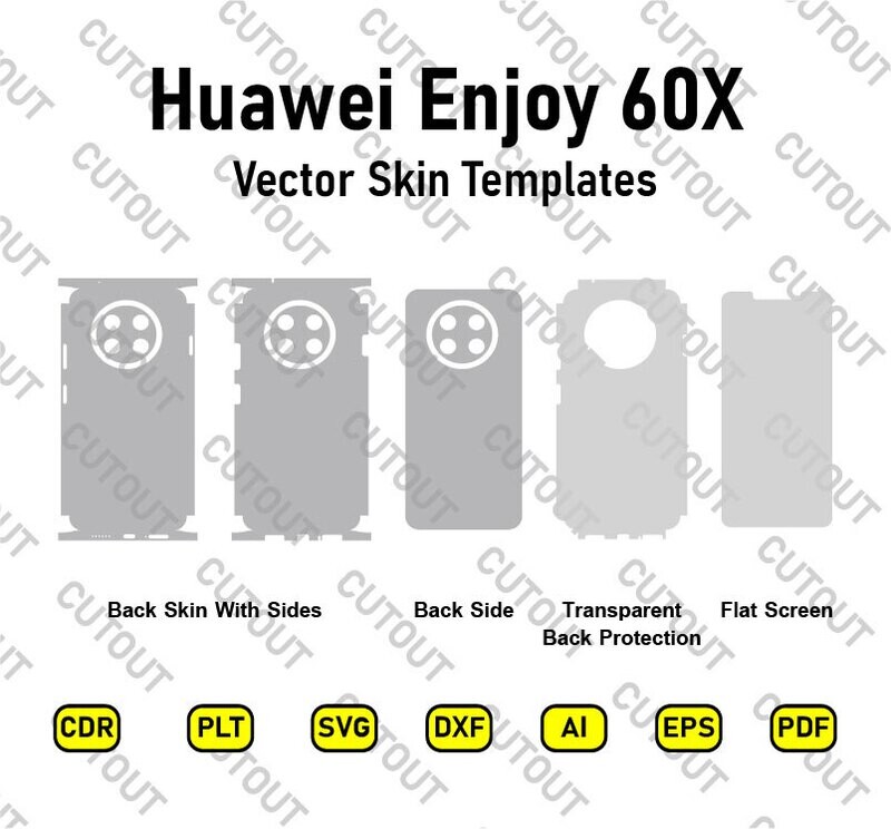 Archivos de corte de piel vectorial Huawei Enjoy 60X