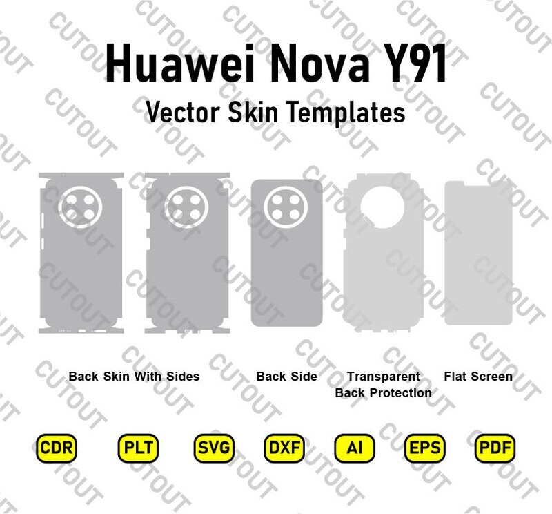 Archivos de corte de piel vectorial Huawei Nova Y91
