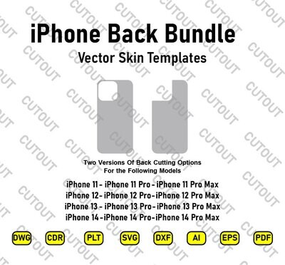 iPhones Back Bundle Real Size Vector templates