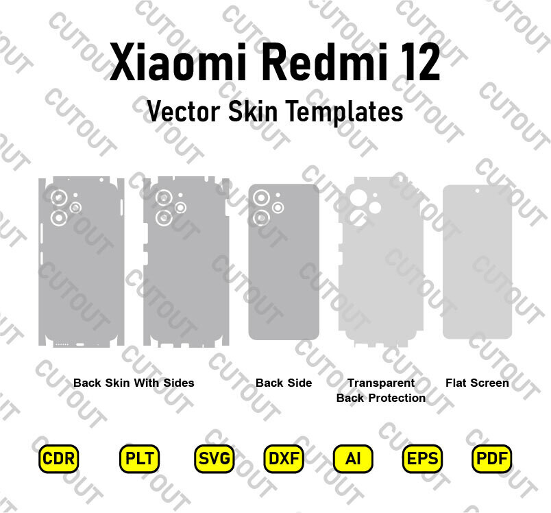 Xiaomi Redmi 12 (4G) Vector Skin Cut Files