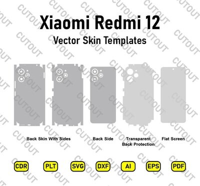 Xiaomi Redmi 12 (4G) Vector Skin Cut Files