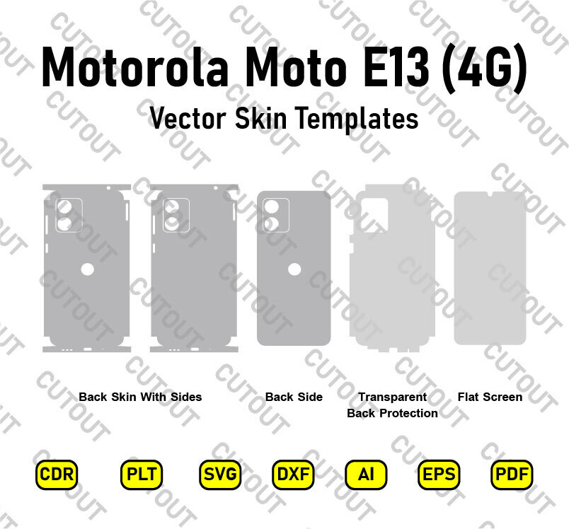 Motorola Moto E13 (4G)  Vector Skin Cut Files