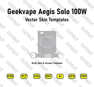 Geekvape Aegis Solo 100W Vape Kit Vector Skin Cut Files