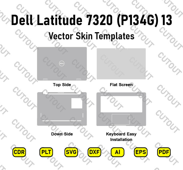 Dell Latitude 13 7320 (P134G) 2-in-1  Vector Skin Cut Files