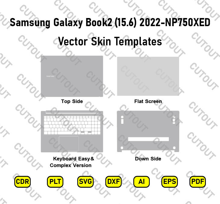 Samsung Galaxy Book 2 (15.6) 2022 -NP750XED Vector Skin Cut Files