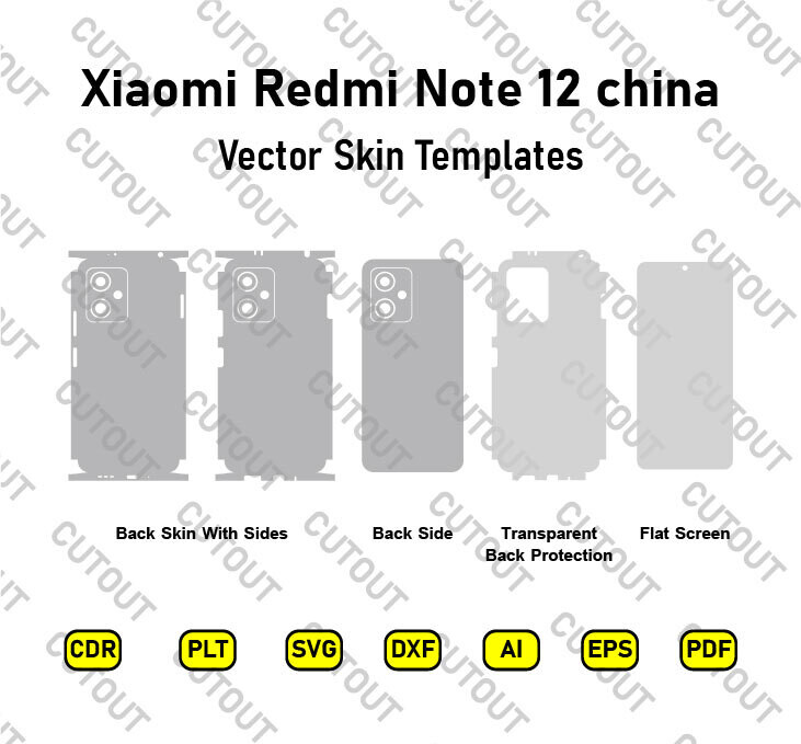 Xiaomi Redmi Note 12 China Vector Skin Cut Files