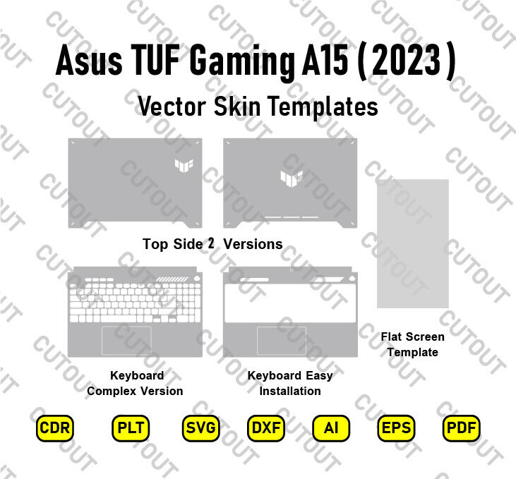 Asus TUF Gaming A15 2023 Vector Skin Cut Files