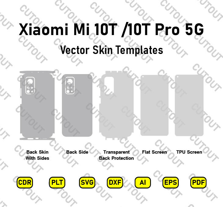 Xiaomi Mi 10T/10T Pro 5G Vector Skin Cut Files