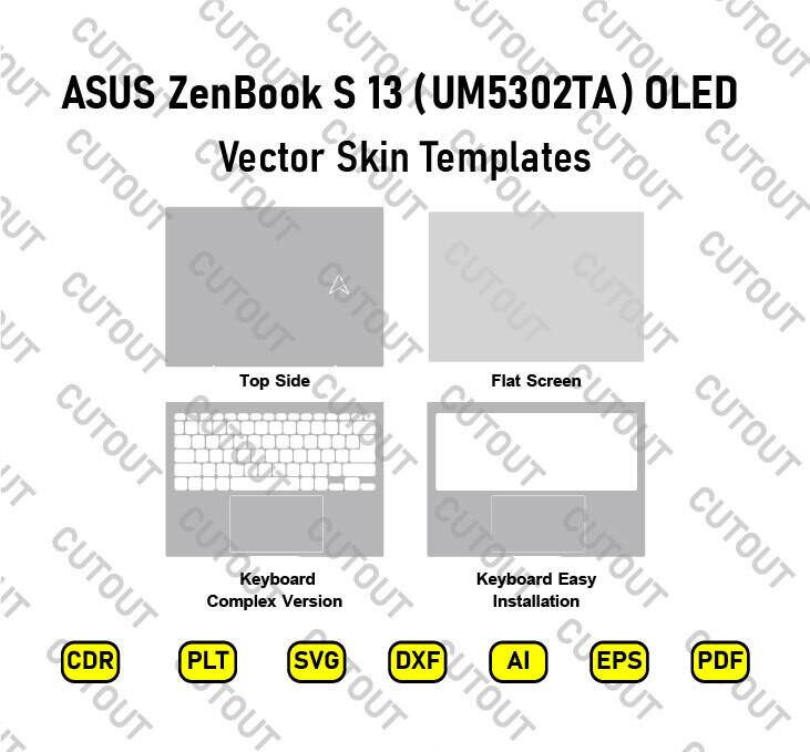 ASUS ZenBook S 13 UM5302TA 13.3 OLED Vector Skin Cut Files