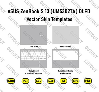 ASUS ZenBook S 13 UM5302TA 13.3 OLED Vector Skin Cut-Dateien