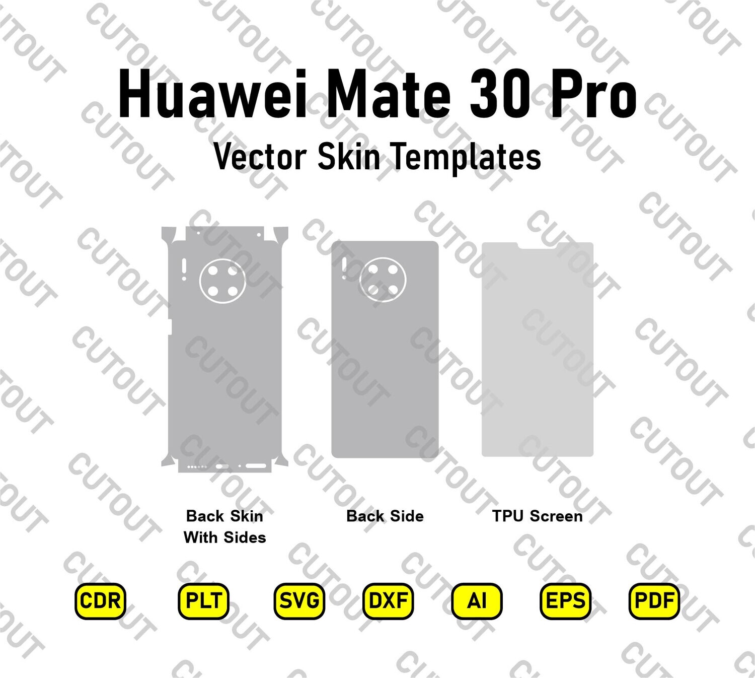 Huawei Mate 30 Pro Vector Skin Cut Files