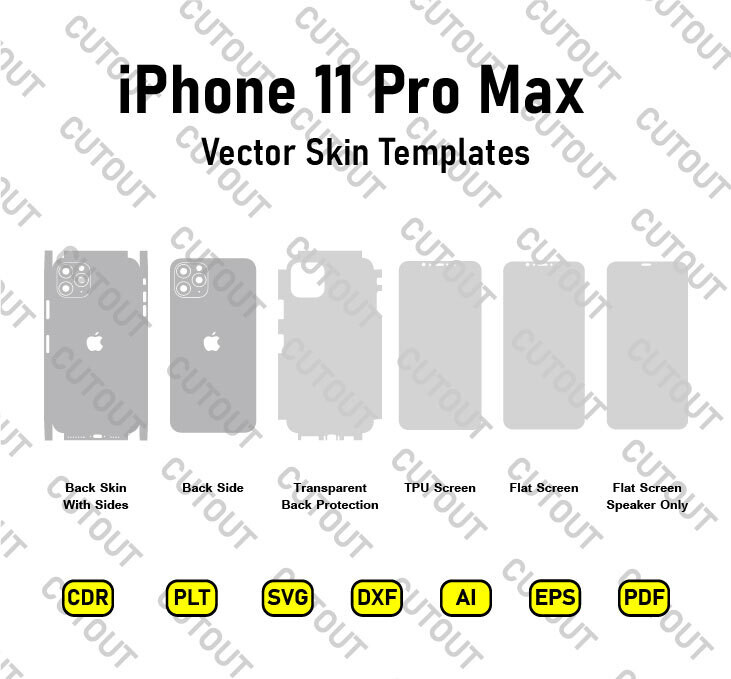 iPhone 11 Pro Max Vector Skin Cut Files