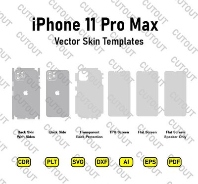 iPhone 11 Pro Max Vector Skin Cut Files