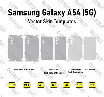 Samsung Galaxy A54 Vector Skin Cut Files + Maqueta de teléfono